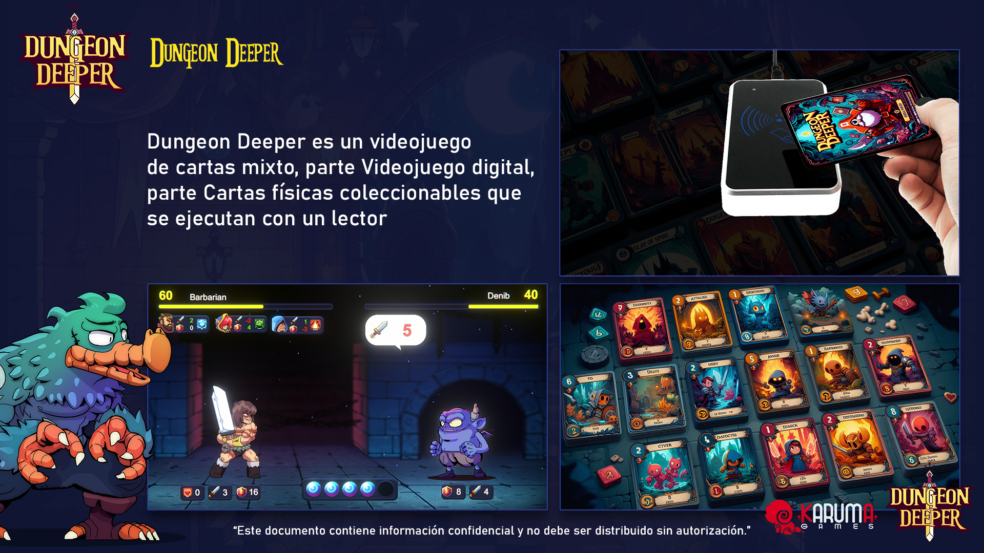 Página de Título del Pitch Deck - Dungeon Deeper